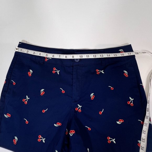 St John's Bay Navy Chino Shorts with Embroidered Cherries Size 12 - Picture 5 of 8